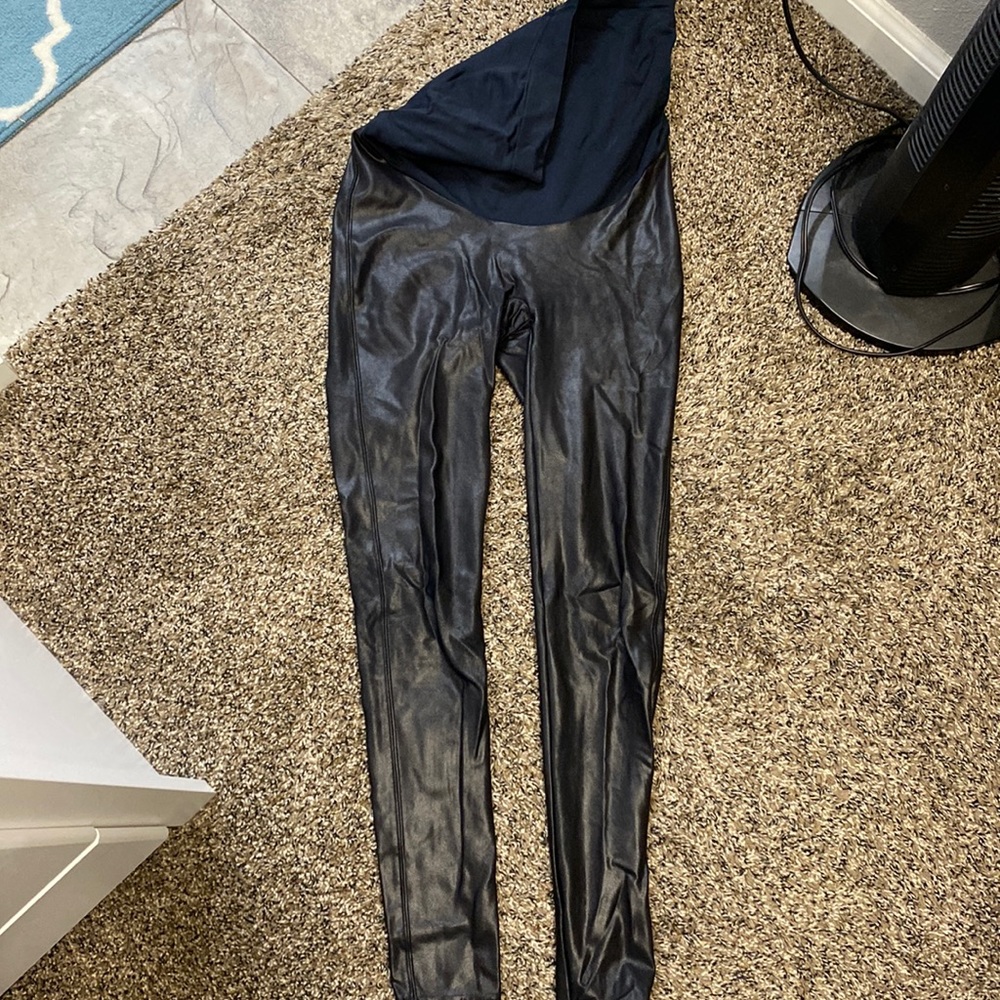 Spanx Maternity Faux Leather Leggings